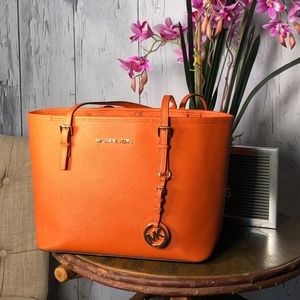 MICHAEL Michael Kors Orange Saffiano Leather Tote
